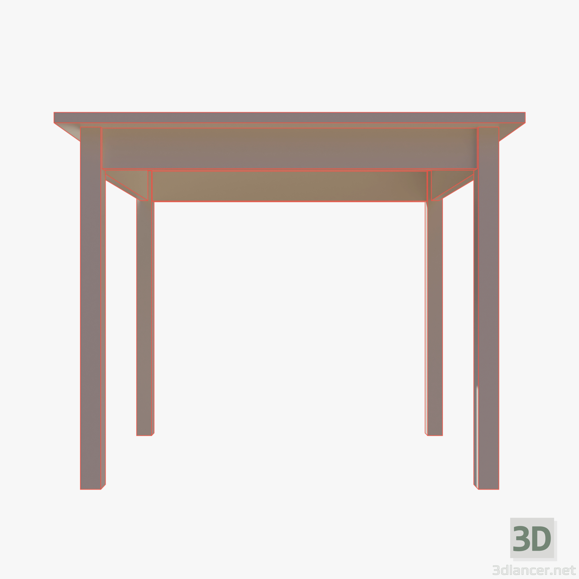 modèle 3D de Table IKEA OLMSTAD 90x70 blanc acheter - rendu