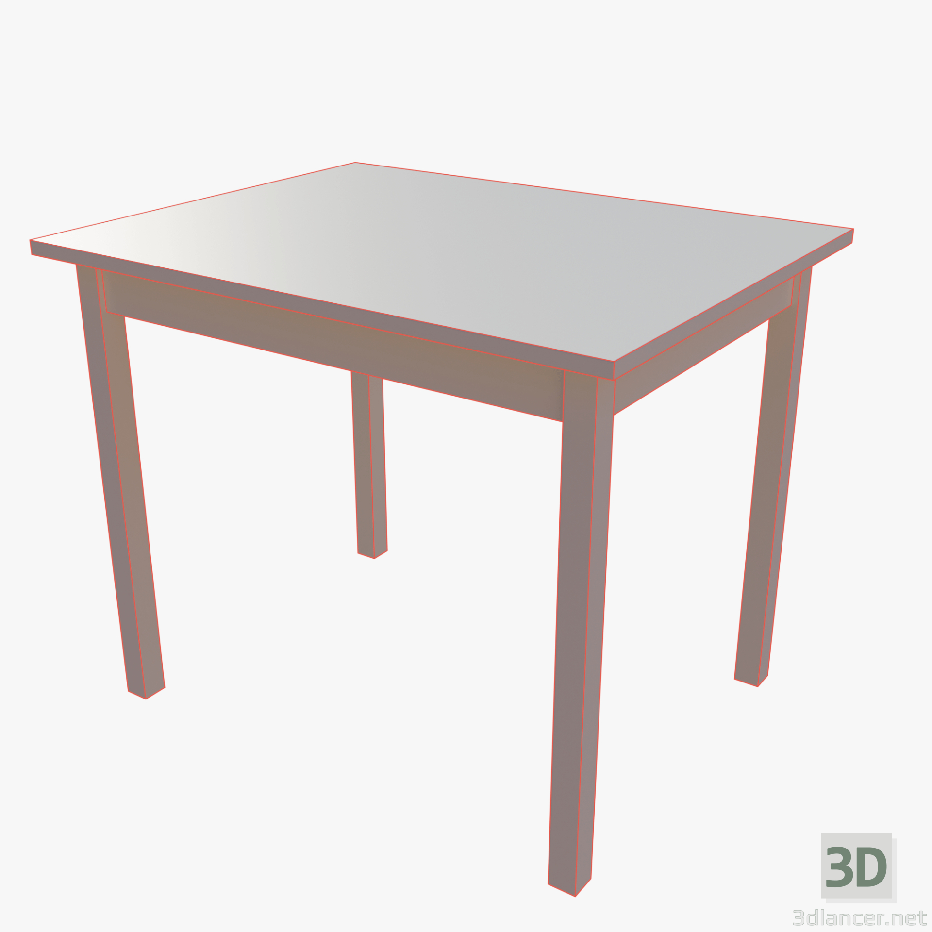 modèle 3D de Table IKEA OLMSTAD 90x70 blanc acheter - rendu