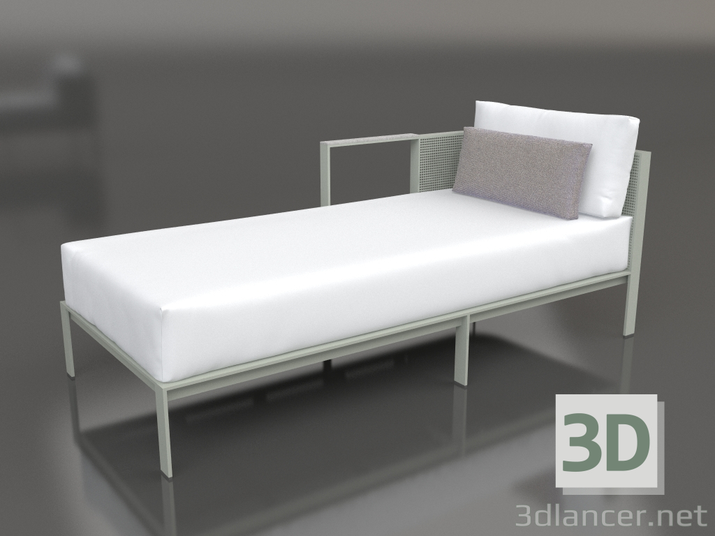 modello 3D Modulo divano, sezione 2 sinistra (Grigio cemento) - anteprima