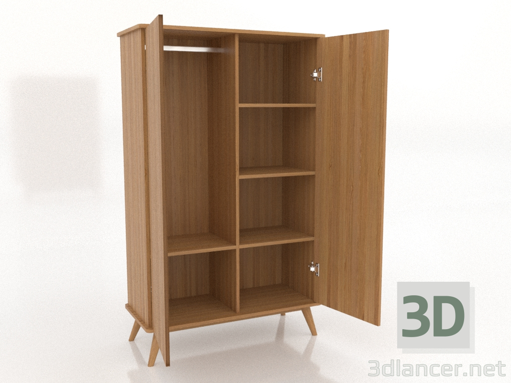 3d model Cabinet 4 1000x450x1650 mm (open, natural oak) - preview 3d model Cabinet 4 1000x450x1650 mm (open, natural oak) - preview