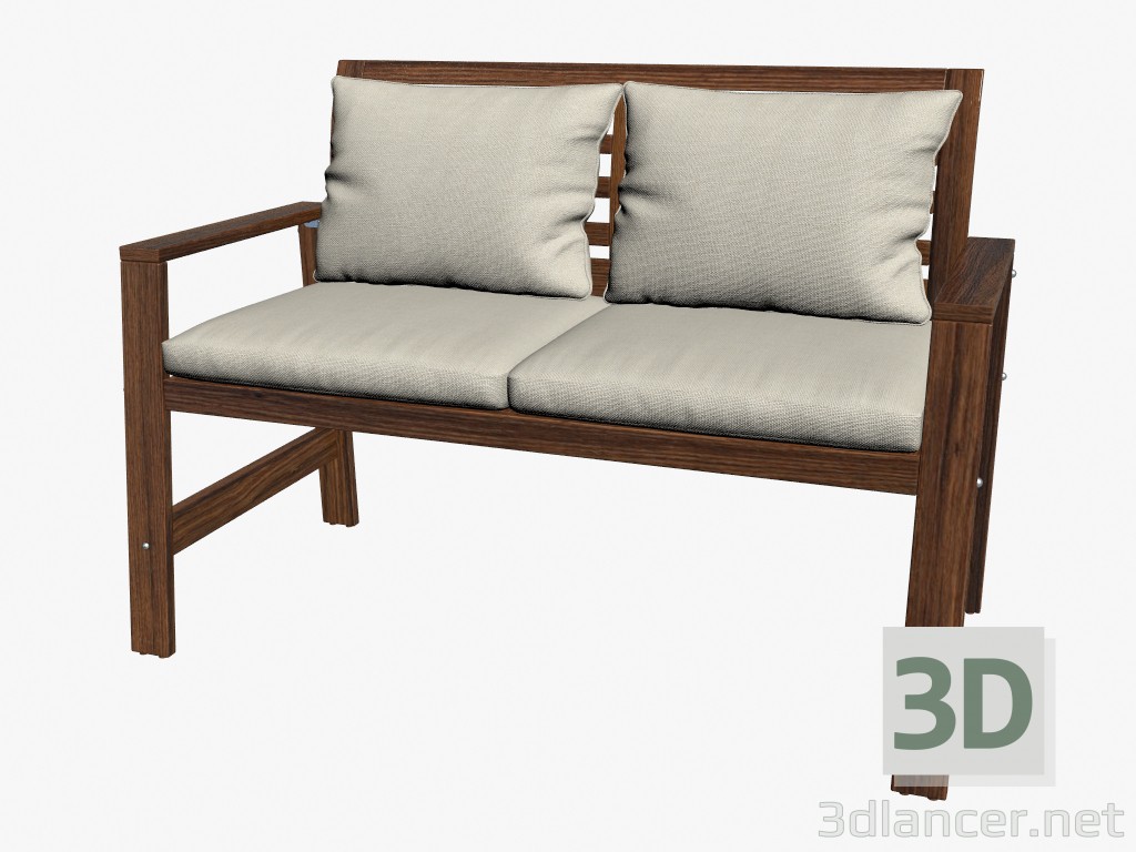 3d model Bench with cushions - preview