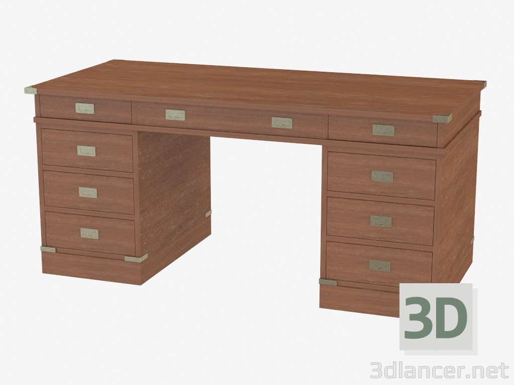 3D Modell Schreibtisch aus Holz - Vorschau