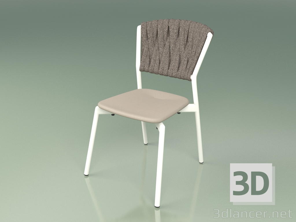 3d model Silla 220 (Leche de metal, Mole de resina de poliuretano, Cinturón acolchado Gris-Arena) - vista previa