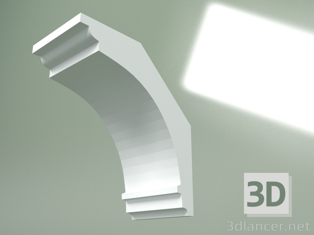 modello 3D Cornicione in gesso (zoccolo a soffitto) KT444 - anteprima