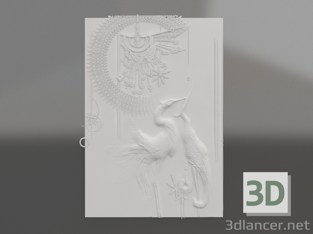 modello 3D Spirito bassorilievo - anteprima