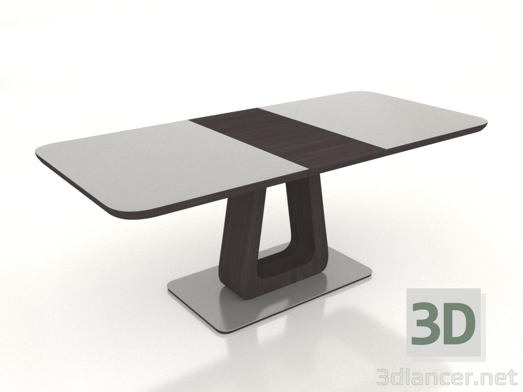 Modelo 3d Mesa dobrável Rosanna 160-200 (marrom escuro - branco) - preview