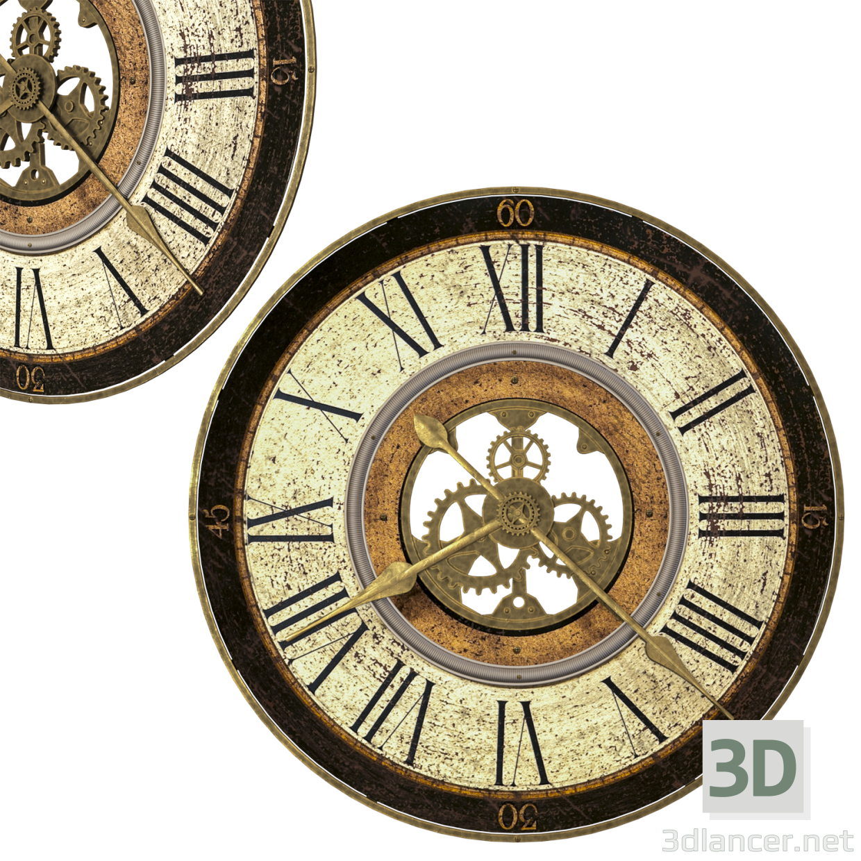 Wanduhr Howard Miller 625-542 Brass Works 3D-Modell kaufen - Rendern