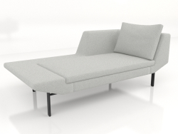 Chaise longue 177 com apoio de braço à direita (pernas metálicas)