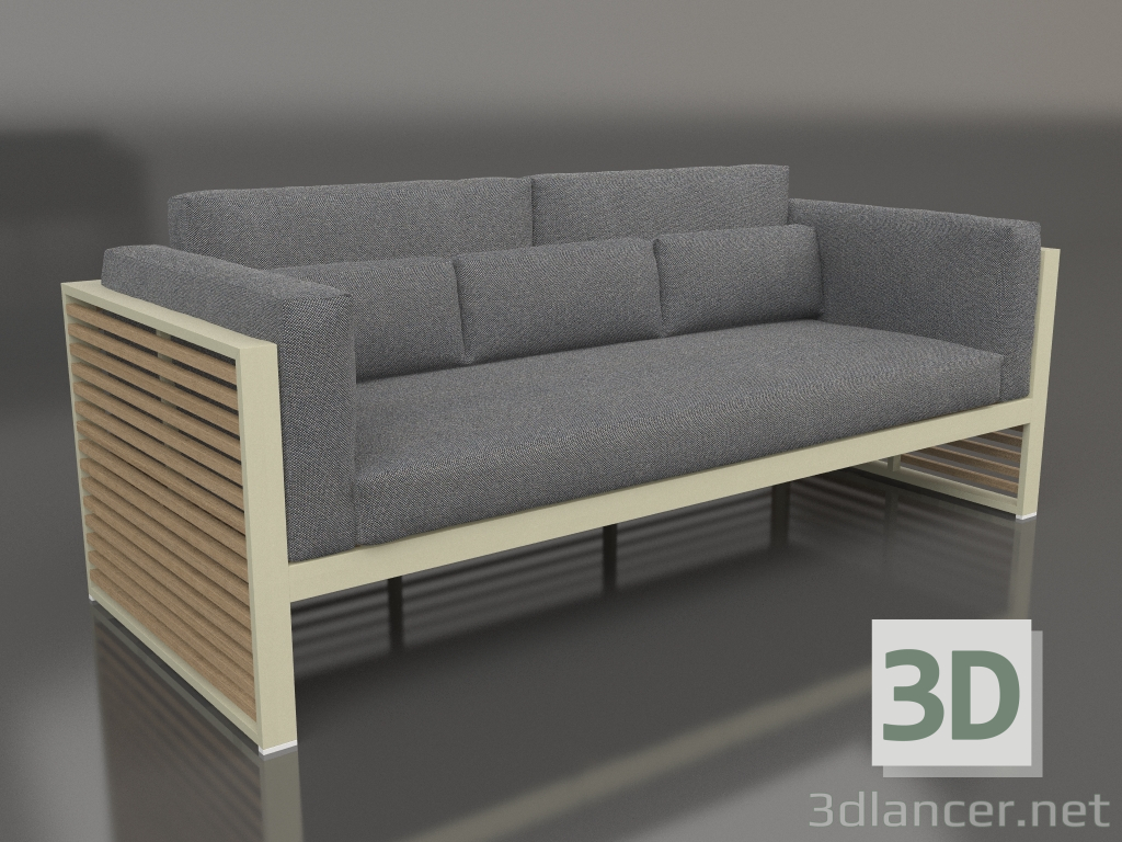 3d model 3-seater sofa with a high back (Gold) - preview