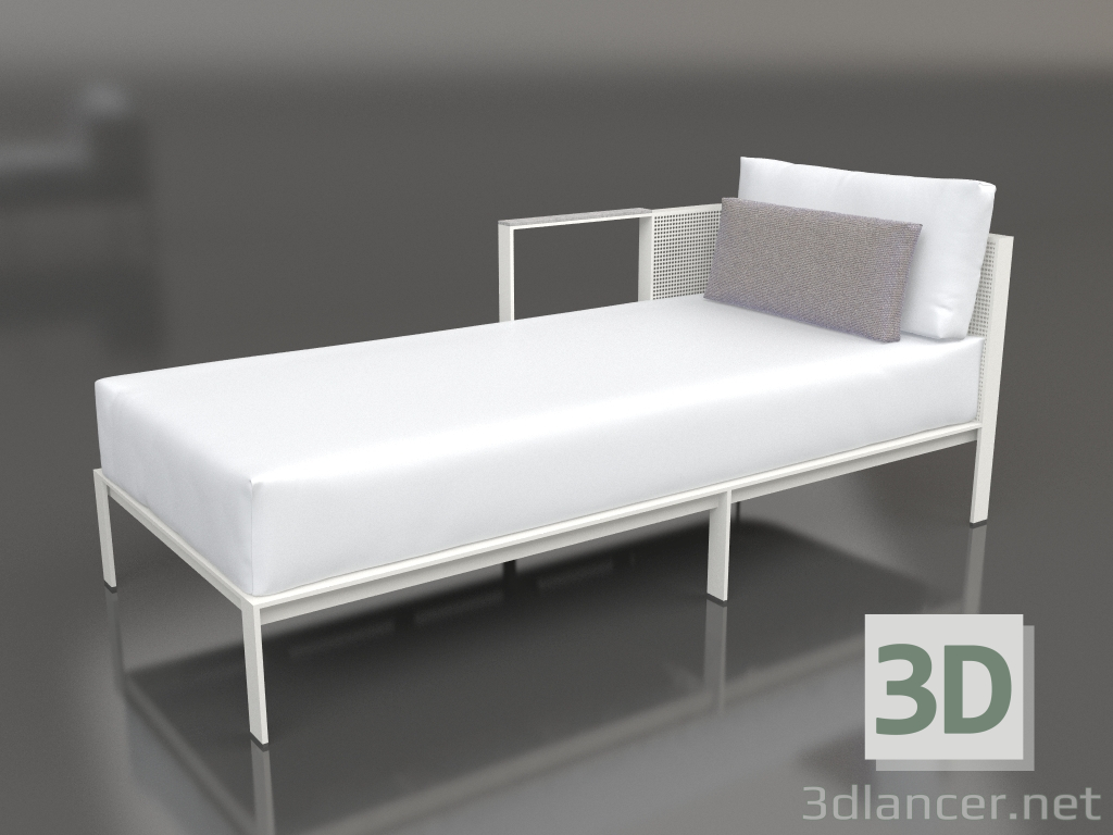 modello 3D Modulo divano, sezione 2 sinistra (Grigio agata) - anteprima