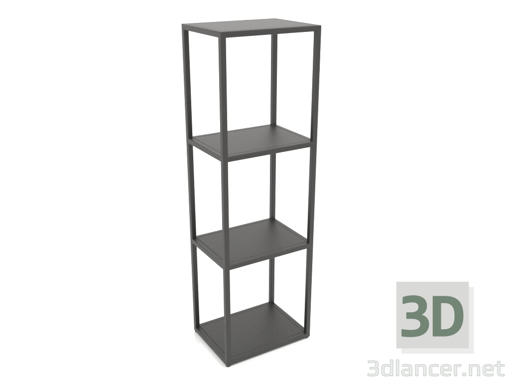 3D Modell Rechteckiges Regal (METALL, 40x30x128, 4 Regale) - Vorschau