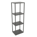 3d model Rectangular rack (METAL, 40x30x128, 4 shelves) - preview