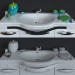 modello 3D Mobile lavabo con specchio + set decorativo - anteprima