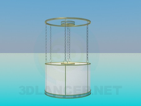 modello 3D Lampada con paralume in diretta sulle catene - anteprima