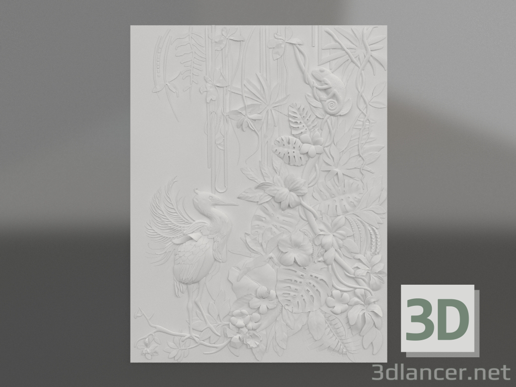 3D Modell Flachrelief Frühling - Vorschau