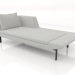 3d model Chaise longue 207 con reposabrazos a la izquierda (patas de metal) - vista previa