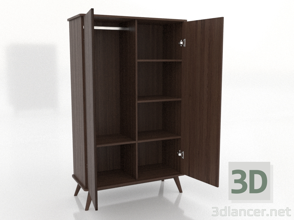 3d модель Шкаф 4 1000х450х1650 мм (открытый, темный орех) – превью 3d модель Шкаф 4 1000х450х1650 мм (открытый, темный орех) – превью