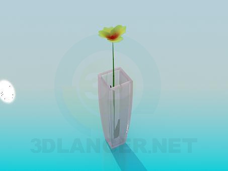 Modelo 3d Flor em vaso - preview