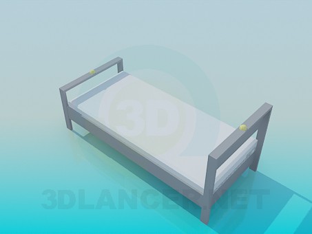 modello 3D Letto singolo - anteprima