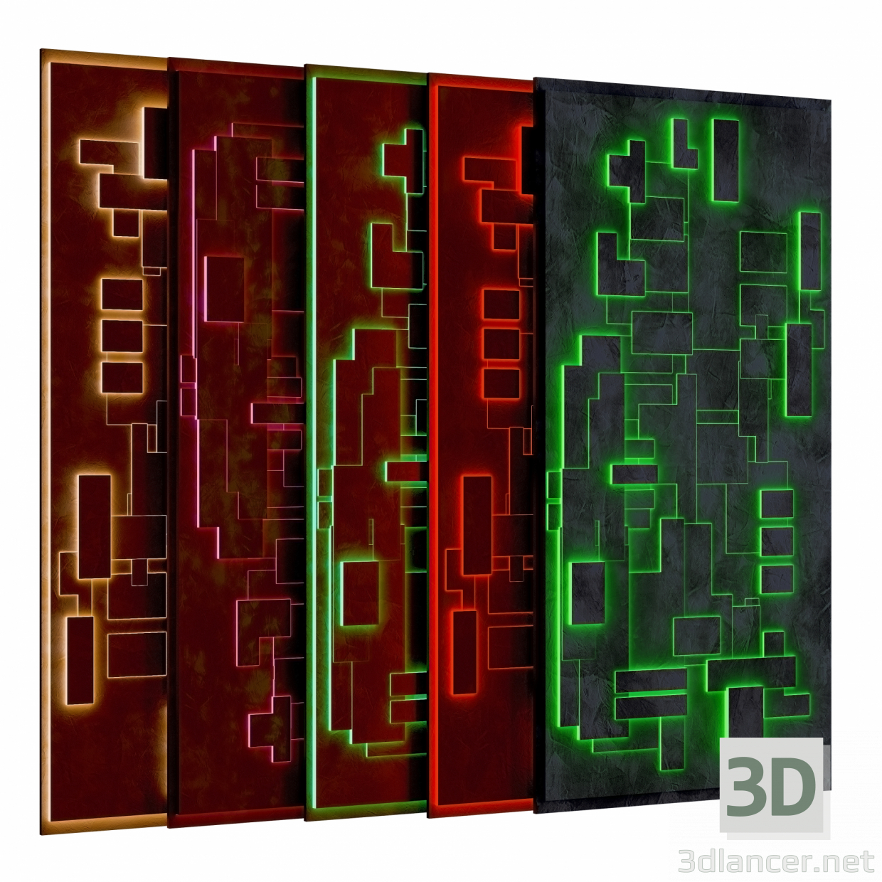 panel de pared decorativo 3D modelo Compro - render