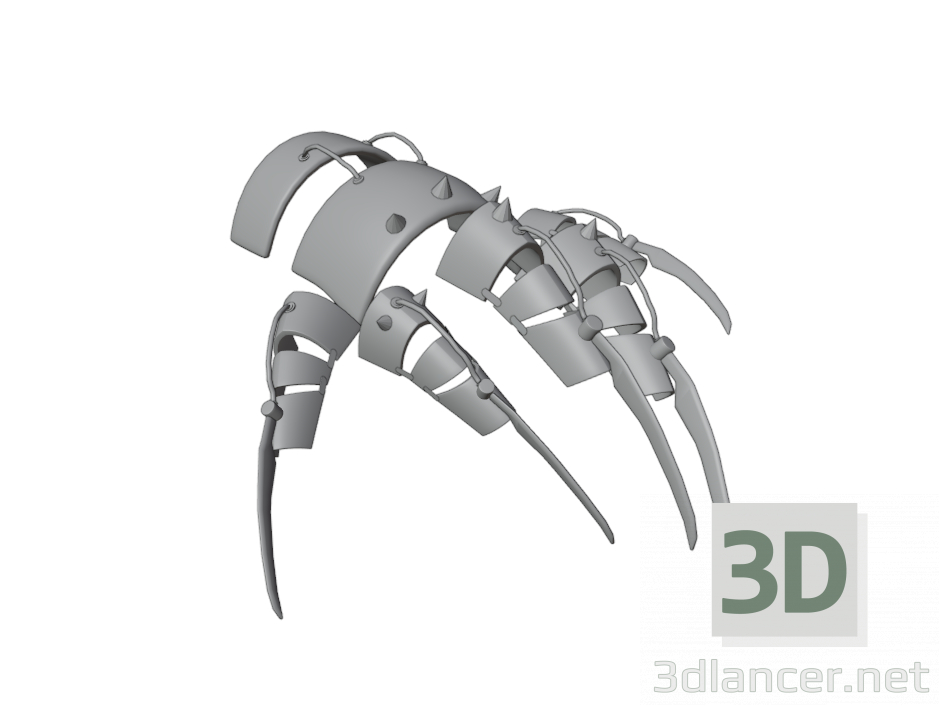 3d model guante de garras - vista previa