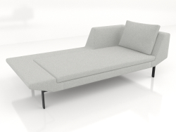 Chaise longue 207 com apoio de braço à direita (pernas metálicas)