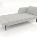 Modelo 3d Chaise longue 207 com apoio de braço à direita (pernas metálicas) - preview