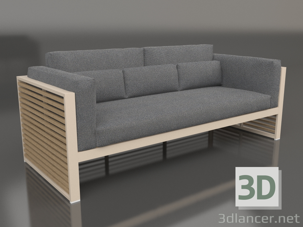 3D Modell 3-Sitzer-Sofa mit hoher Rückenlehne (Sand) - Vorschau