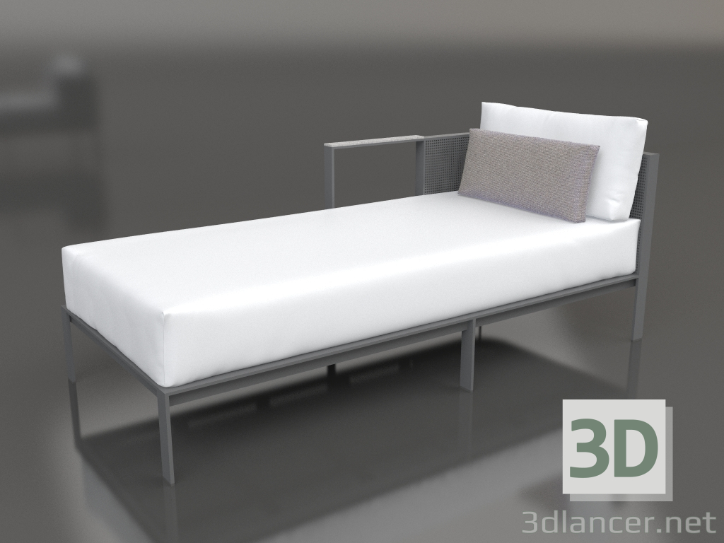 3d model Sofa module, section 2 left (Anthracite) - preview