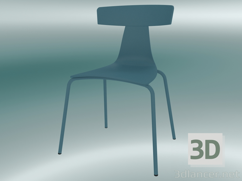 3d модель Стілець стекіруемие REMO plastic chair (1417-20, plastic avion blue, avion blue) – превью