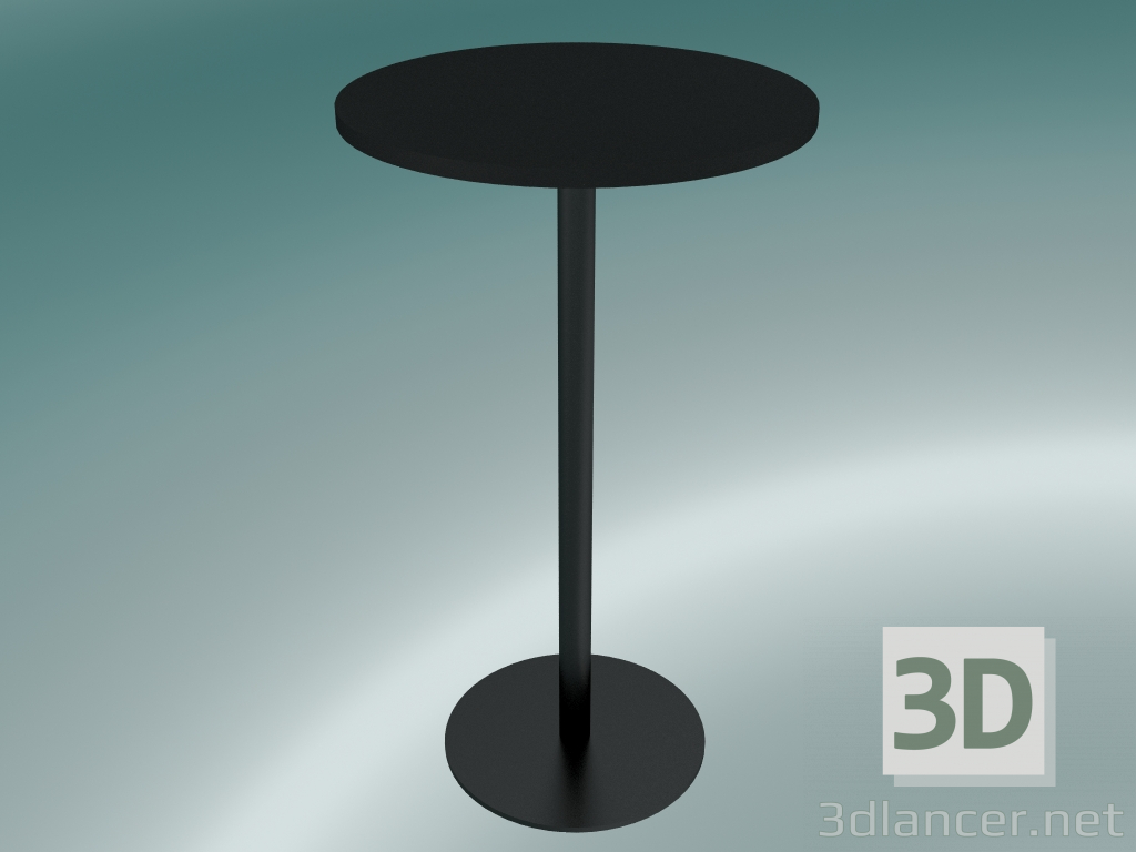 Modelo 3d Mesa de jantar Nærvær (NA12, A 102cm, Ø 60cm, laminado preto Fenix) - preview