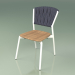 3D Modell Chair 220 (Metal Milk, Teak, gepolsterter Gürtel Grau-Blau) - Vorschau