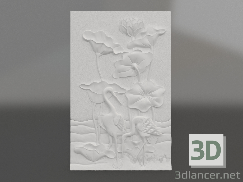 3d model Bas-relief Stork - preview