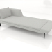 3d model Chaise longue 240 with armrest on the left (metal legs) - preview