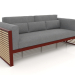 3d model 3-seater sofa with a high back (Wine red) - preview