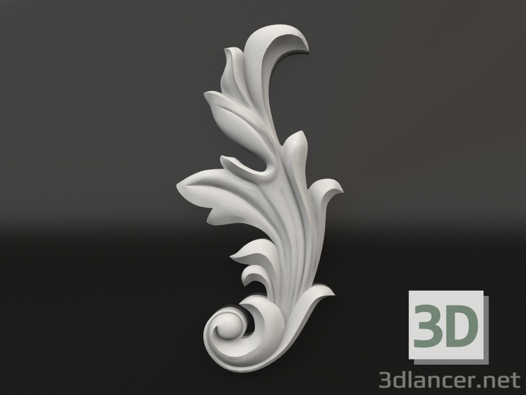 3d model Decorative plaster element DE 006 B (130x62) - preview