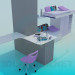 3d model conjunto de muebles - vista previa