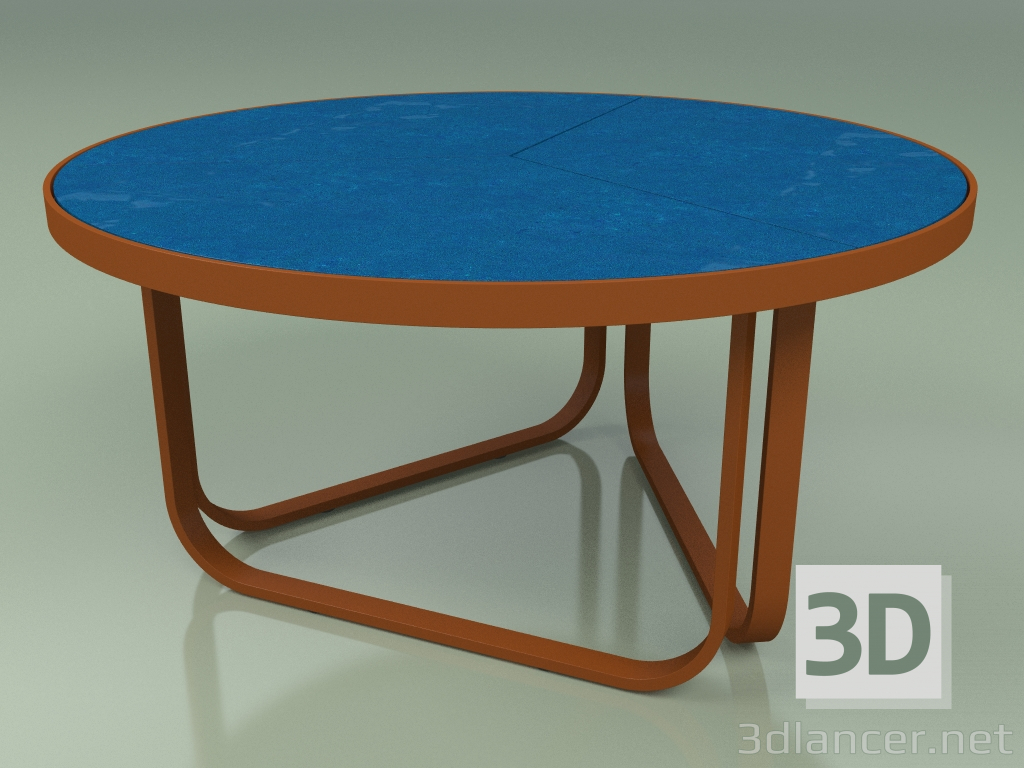 3d model Mesa de centro 009 (Metal Rust, Glazed Gres Sapphire) - vista previa