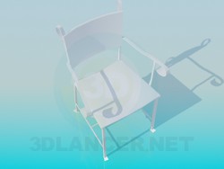 Chair with metal armrests