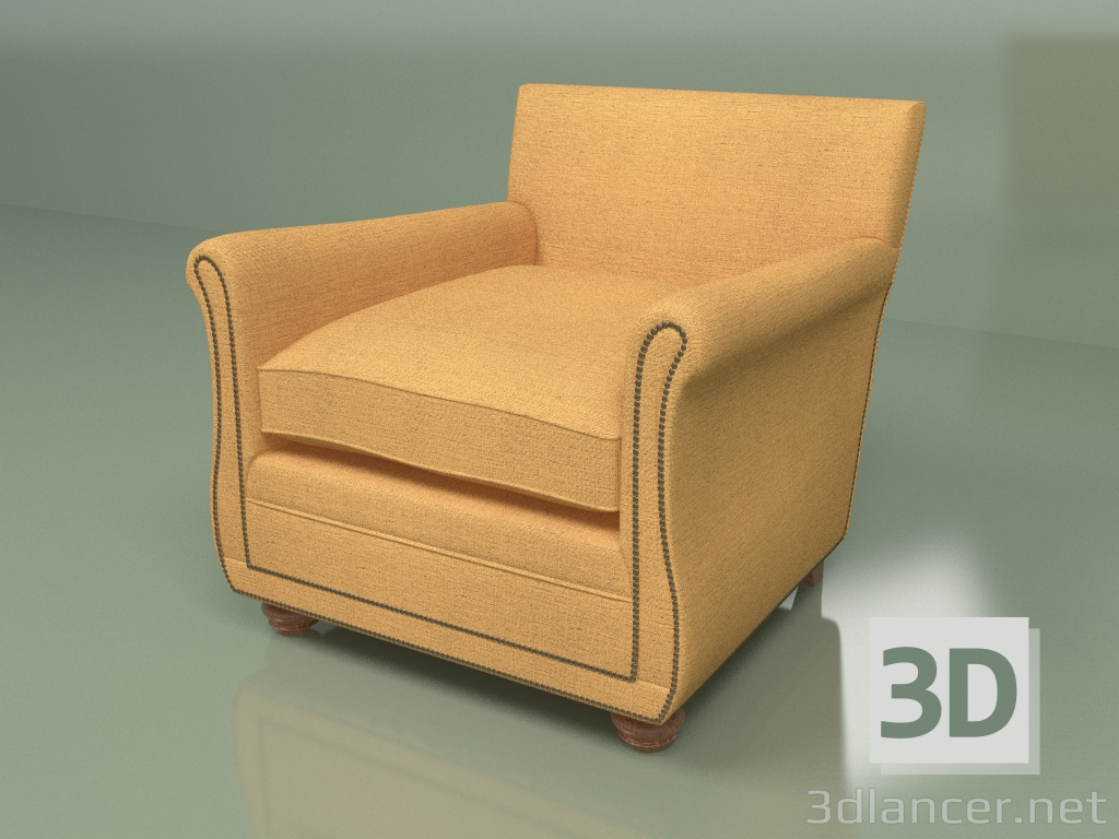 modello 3D Poltrona Bray (arancione) - anteprima