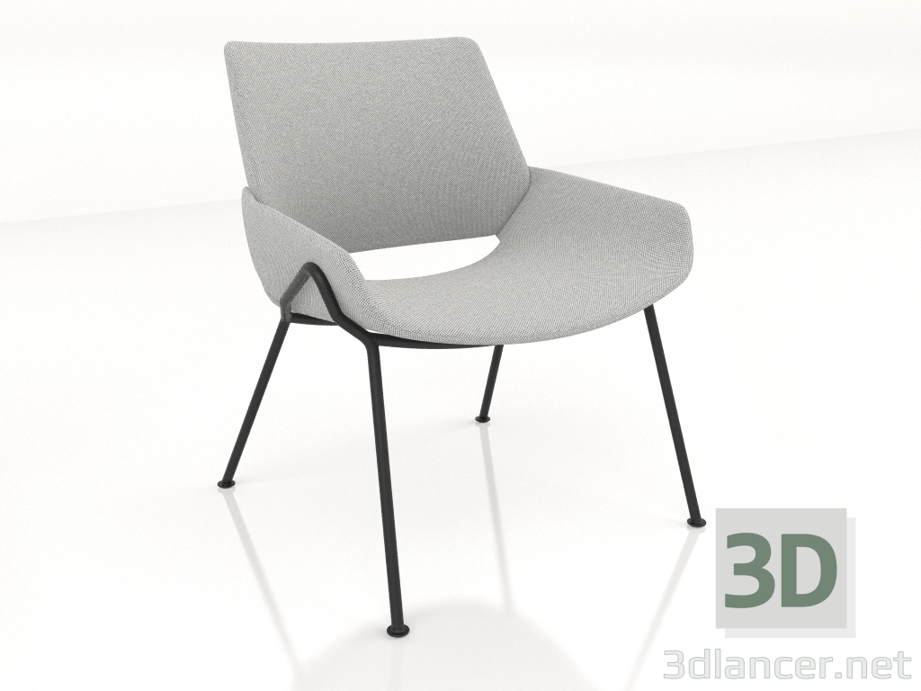 modèle 3D Fauteuil avec pieds en métal - preview