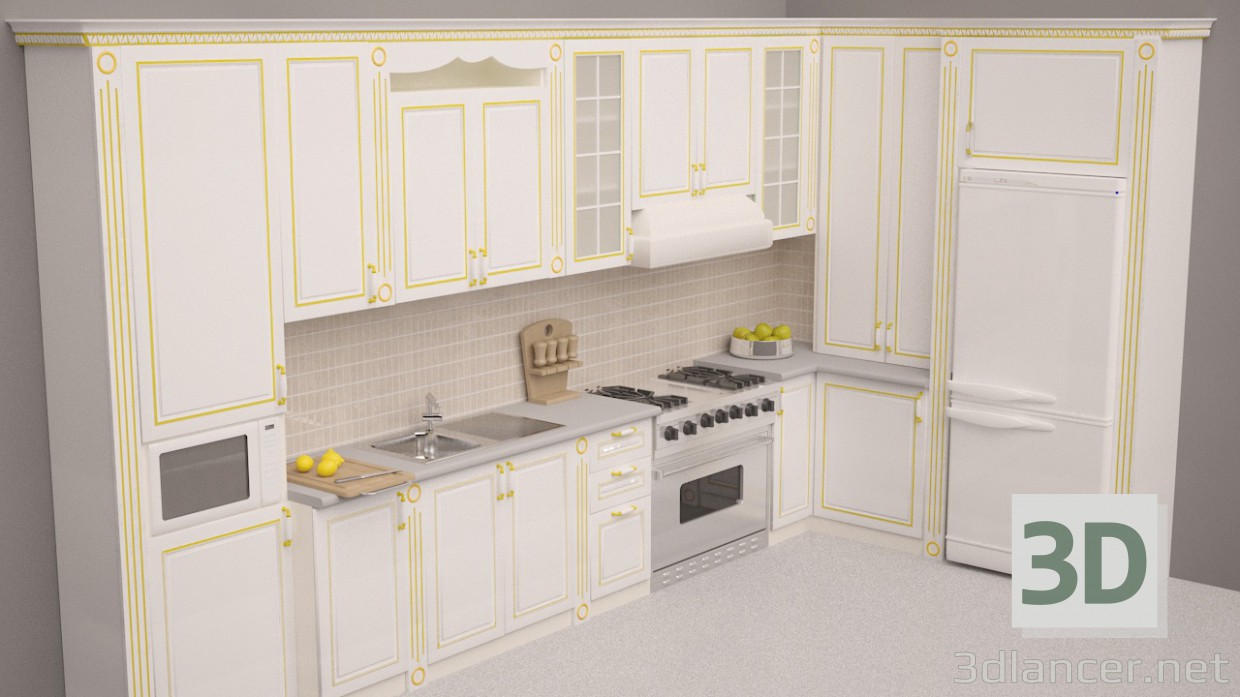 Modelo 3d Cozinha de canto - preview