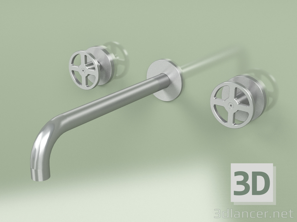 Modelo 3d Conjunto montado na parede de 2 misturadores separados com bico (20 11 V, AS) - preview