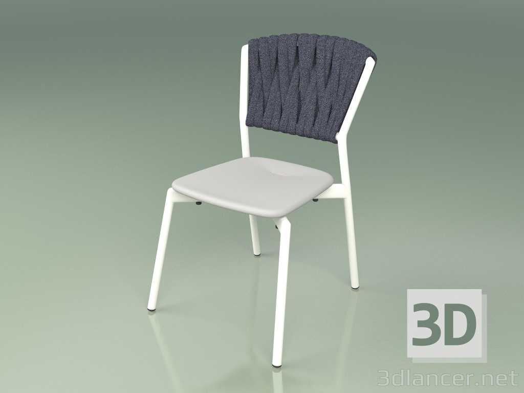 3d модель Стілець 220 (Metal Milk, Polyurethane Resin Grey, Padded Belt Grey-Blue) – превью