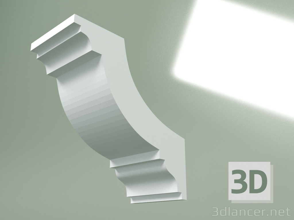 modello 3D Cornicione in gesso (zoccolo a soffitto) KT449 - anteprima