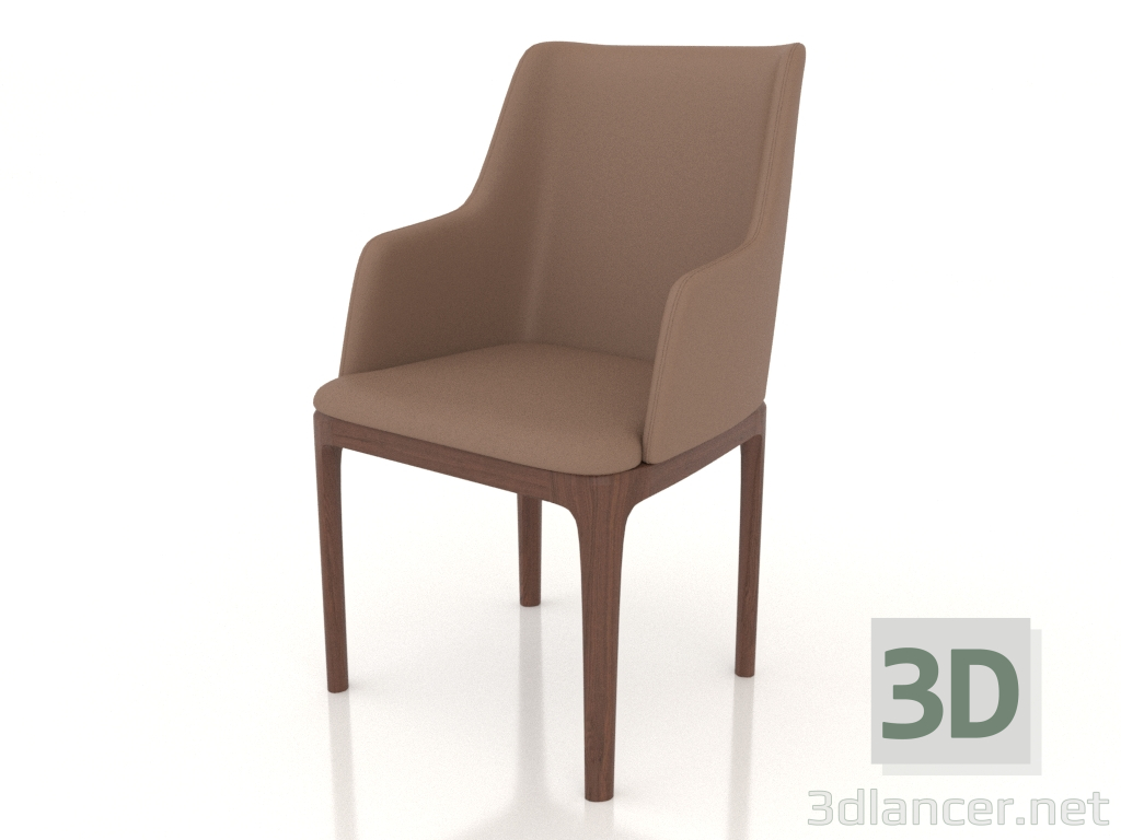 modèle 3D Chaise Sir (gris-marron) - preview