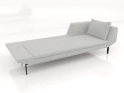 Chaise longue 240 with armrest on the right (metal legs)