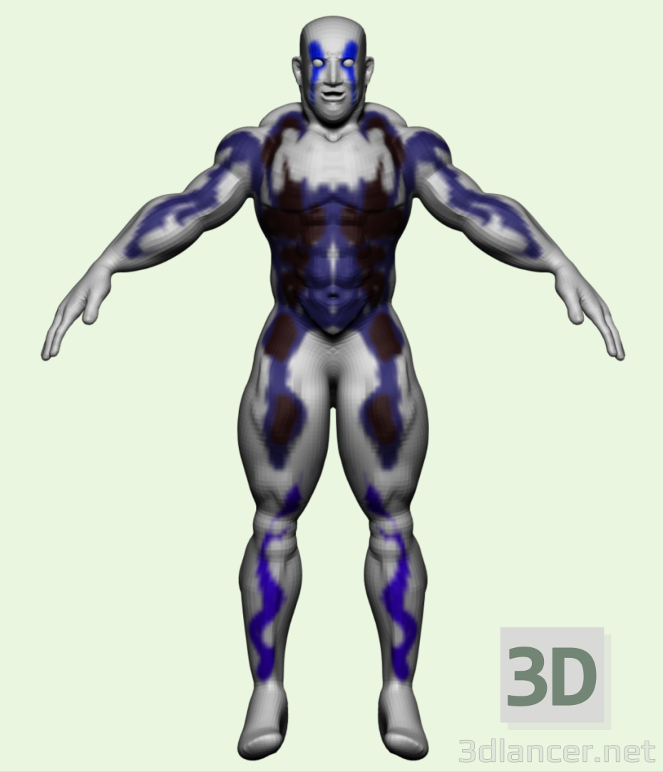 modèle 3D Homme tatoué - preview