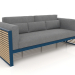 3d model 3-seater sofa with a high back (Grey blue) - preview