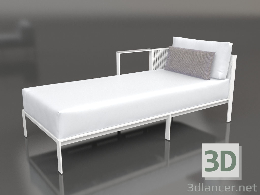 modello 3D Modulo divano, sezione 2 sinistra (Bianco) - anteprima